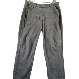 Just My Size Womens Pants Black Size 16W Cotton Blend Stretch Button Zip Pockets